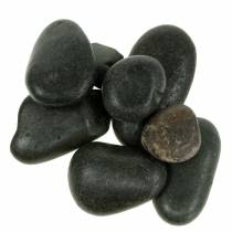 River Pebbles Matte Black Natural Stones Decorative Stones L15–60mm W15–40mm 2kg