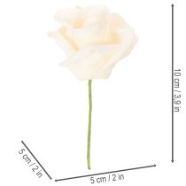 Product Artificial Cream-Coloured Rose, 10 cm Bloom, Wire Stem, Pack of 100