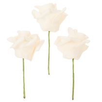 Product Artificial Cream-Coloured Rose, 10 cm Bloom, Wire Stem, Pack of 100