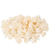 Product Artificial Cream-Coloured Rose, 10 cm Bloom, Wire Stem, Pack of 100