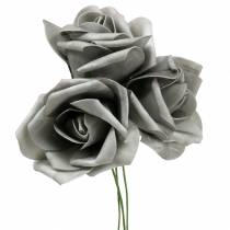 Product Foam rose Ø10cm gray 8pcs