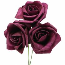 Product Foam rose Ø10cm Mauve 8pcs