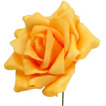 Product Foam rose Ø15cm yellow 4pcs