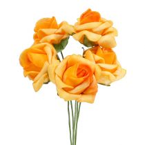 Foam rose Ø 3.5cm apricot 48p
