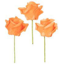 Product Artificial Orange Rose 5cm Bloom with Stem – Set of 100