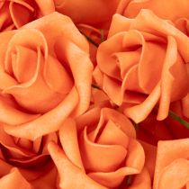 Product Artificial Orange Rose 5cm Bloom with Stem – Set of 100