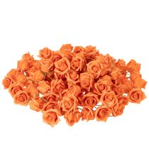 Product Artificial Orange Rose 5cm Bloom with Stem – Set of 100