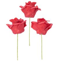 Product Artificial Red Rose with Wire Stem 5cm Head, Pack of 100