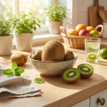 Product Kiwi artificial realistic decorative fruit 7.5cm