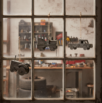 Product Vintage Decorative Metal Cars for Hanging, Assorted Sizes, 9-10cm, 4 Pieces