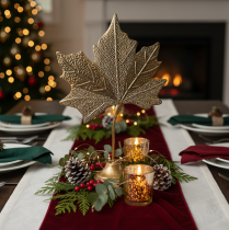 Product Table decoration autumn maple leaf decoration golden antique 58cm × 39cm