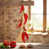 Product Decorative Hanging Summer Chili Peppers Red Artificial L50cm