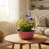 Product Metal decorative bowl, baking mold, Bundt cake pan, pink, Ø23cm, H12cm