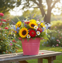 Product Decorative pot, pink metal flower pot with handles, 31x26x21.5cm