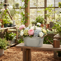 Product Flower bowl with handles, decorative bowl, metal, 17.5×12×9cm