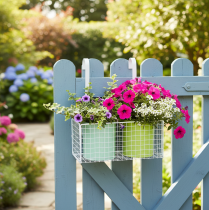 Product Hanging metal flower pot, green, balcony decoration, L22cm H23.5cm