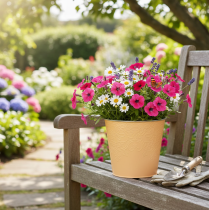 Product Metal planter, pastel orange, Ø13.5cm H12.5cm