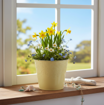 Product Metal planter, pastel yellow, Ø16cm H14cm