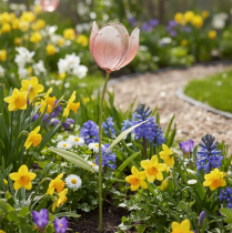 Product Garden stake flower decorative tulip for flower beds and borders 94cm