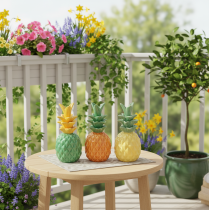 Product Decorative pineapple ceramic, colorful ceramic decoration, assorted, 17cm, 3 pieces