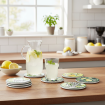 Product Lemon Decorative Ceramic Coasters Round Assorted Ø10.5cm 6pcs