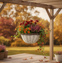 Product Hanging basket, plant bowl for hanging white, brown, shabby chic Ø31.5cm
