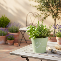 Product Zinc flower pot Art of Nature mint green Ø17.5cm H15cm