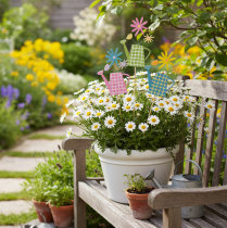 Product Watering can decorations for springtime decoration in the garden or flower pots (12 pieces)