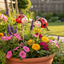 Product Ladybug garden stakes, decoration for spring and summer, flower decoration, 31cm, 4 pieces