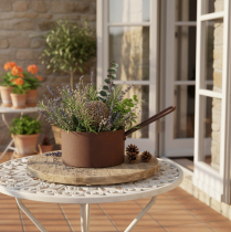 Product Metal plant pot, planter, rust-colored pan, decorative item, Ø20cm H11cm