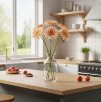 Product Artificial Gerbera Flowers Apricot 47cm 6pcs