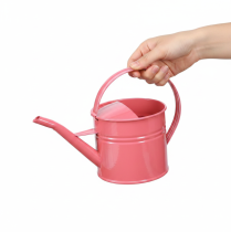 Product Metal decorative watering can, pink flower pot, 1.25l, indoor/outdoor, balcony