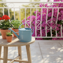 Product Decorative Watering Can Flower Pot Blue Metal 28x13x17cm 1.25l Garden Balcony Decoration