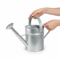 Product Decorative watering can, retro design, metal, silver, 42x15.5x27cm, vintage balcony decoration, flower pot