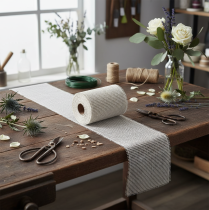 Product Table runner jute jute ribbon table ribbon white W15cm L10m