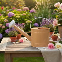 Product Metal decorative watering can, vintage look, light brown, 52.5cm - planter for table decoration &amp; summer decoration
