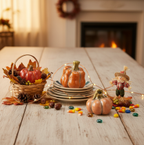Product Pumpkin Set: Small decorative pumpkins for autumn decoration, 5cm, 3 pieces