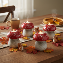 Product Decorative mushroom, fly agaric, tealight holder as table decoration, 9cm