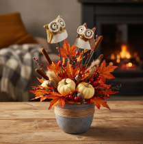 Product Ceramic owl stake decorative figure for plants 26cm 2pcs