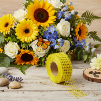 Product Yellow Mesh Ribbon 4.5 cm Wide for Decorative Crafting and Gift Wrapping