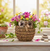 Product Handwoven Owl Basket for Home Decoration – 18cm