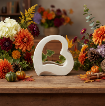 Product White Open Heart-Shaped Planter for Floral Arrangements, 19cm