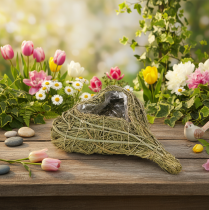 Product Potted Heart Planter Natural Twig with Protective Liner 25cm