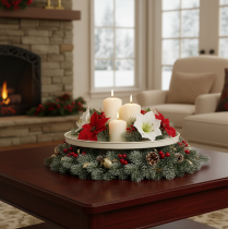Product Round Metal Decorative Plate, 41 cm, Beige – Ideal for Indoor Displays and Home Decorations