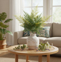 Product Artificial Fern Stem Green Decorative 56cm