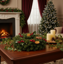 Product Artificial Pine Twig Wreath Green Round 50cm