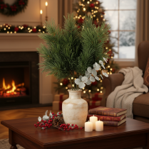 Product Artificial Pine Branch 40cm Green Set of 4 for Indoor Winter Decorations