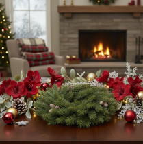 Product Kunststoff Pine Sprig Wreath with Cones for Table or Door – 30 cm