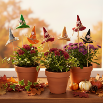 Product Felt Witch Hat Picks for Autumn Table Decorations 28cm 12pcs