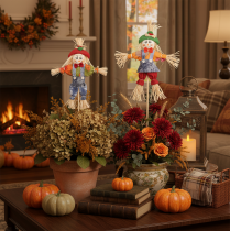 Product Scarecrow Flower Picks for Autumn Decorations 37cm - Set of 6